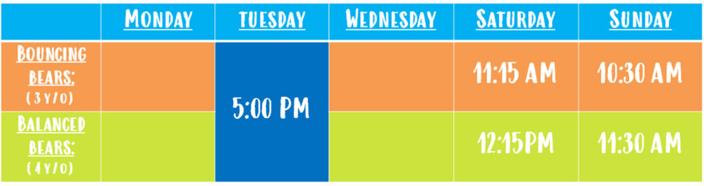 Mini Gym Preschool Gymnastic classes